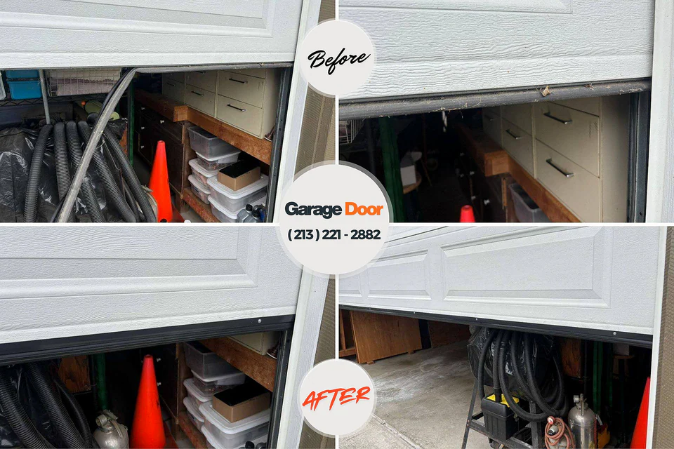 Before and after: garage door repair Jessup, PA